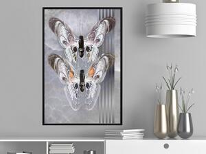 Inramad Poster / Tavla - Two Moths - 20x30 Guldram