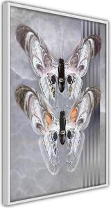Inramad Poster / Tavla - Two Moths - 20x30 Svart ram
