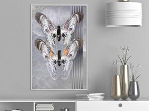 Inramad Poster / Tavla - Two Moths - 30x45 Svart ram