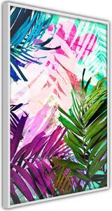 Inramad Poster / Tavla - Vibrant Jungle - 30x45 Guldram med passepartout