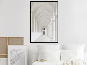Inramad Poster / Tavla - White Colonnade - 40x60 Svart ram med passepartout