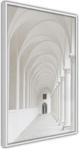Inramad Poster / Tavla - White Colonnade - 20x30 Svart ram