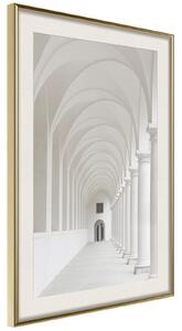 Inramad Poster / Tavla - White Colonnade - 30x45 Guldram