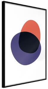 Inramad Poster / Tavla - White, Orange, Violet and Black - 20x30 Svart ram