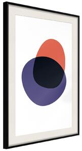 Inramad Poster / Tavla - White, Orange, Violet and Black - 20x30 Svart ram med passepartout