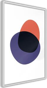 Inramad Poster / Tavla - White, Orange, Violet and Black - 30x45 Guldram med passepartout