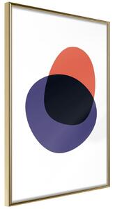 Inramad Poster / Tavla - White, Orange, Violet and Black - 20x30 Guldram