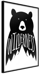 Inramad Poster / Tavla - Wild Bear - 20x30 Svart ram med passepartout