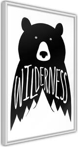 Inramad Poster / Tavla - Wild Bear - 20x30 Guldram med passepartout