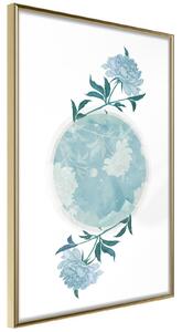 Inramad Poster / Tavla - World in Shades of Blue - 30x45 Guldram