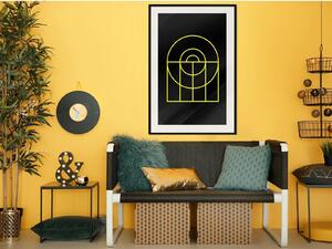 Inramad Poster / Tavla - Yellow Lines - 20x30 Guldram