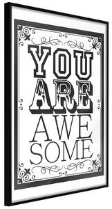Inramad Poster / Tavla - You Are Awesome - 20x30 Guldram med passepartout