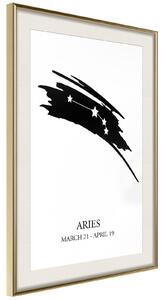 Inramad Poster / Tavla - Zodiac: Aries I - 20x30 Guldram