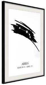 Inramad Poster / Tavla - Zodiac: Aries I - 20x30 Svart ram