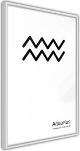 Inramad Poster / Tavla - Zodiac: Aquarius II - 20x30 Svart ram med passepartout
