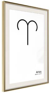 Inramad Poster / Tavla - Zodiac: Aries II - 20x30 Svart ram med passepartout