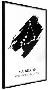 Inramad Poster / Tavla - Zodiac: Capricorn I - 20x30 Svart ram