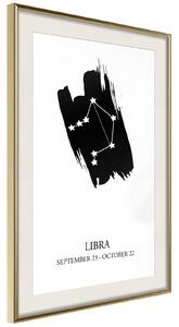 Inramad Poster / Tavla - Zodiac: Libra I - 20x30 Svart ram