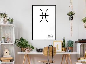 Inramad Poster / Tavla - Zodiac: Pisces II - 20x30 Svart ram