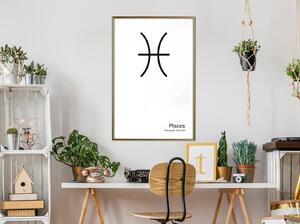 Inramad Poster / Tavla - Zodiac: Pisces II - 20x30 Svart ram