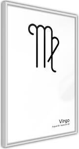 Inramad Poster / Tavla - Zodiac: Virgo II - 40x60 Svart ram med passepartout