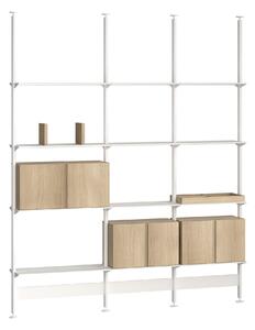 Pira - Pira G2 F-C B 212_205 White/White Oak H: 248-255 cm - Hyllor & Hyllsystem - Vit - Metall/Papper/Trä/Plast