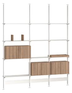 Pira - Pira G2 F-C B 212_204 White/Walnut H: 240-247 cm - Hyllor & Hyllsystem - Vit - Metall/Papper/Trä/Plast