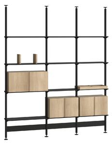 Pira - Pira G2 F-C B 210_205 Black Gray/White Oak H: 240-247 cm - Hyllor & Hyllsystem - Svart - Metall/Papper/Trä/Plast