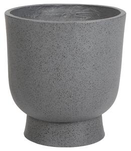 Växtkruka Mörkgrå 36x36x39 cm MgO Rund Terrazzo Effekt Inomhus Utomhus Väderbeständig Beliani