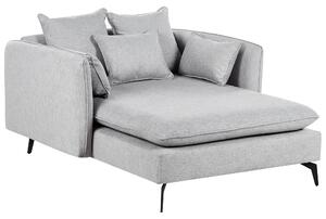 Schäslong Ljusgrå Klädsel Armstöd Kudde Ryggstöd Modern Design Symmetrisk Design Vardagsrum Beliani