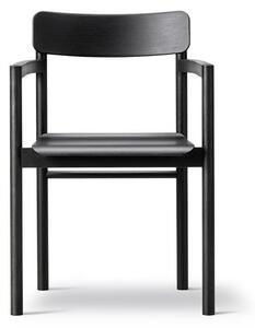 Fredericia Furniture - Post Chair 3445 by Cecilie Manz - Matstol - Black Lacquered Oak - W54 x D49,5 x H79,5 x SH45 cm