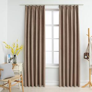 Mörkläggningsgardiner med krokar 2 st taupe 140x225 cm