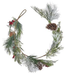 Julgirland Grön Syntetmaterial 150 cm Konstgjord med Ornament Frostig Beliani