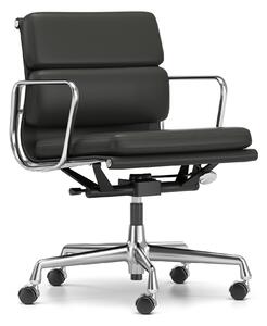 Vitra - Soft Pad Chairs EA 217, Förkromat, Läder: Kat. L40 - Leather Premium - 66 - Kontorsstolar - Charles & Ray Eames - Svart