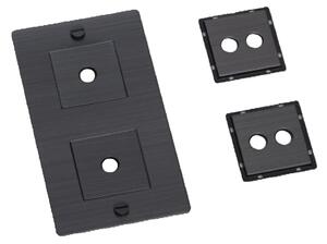 Buster + Punch - 2G Wall Plate Vertical With Infills Smoked Bronze - Massimo Minale - Brons