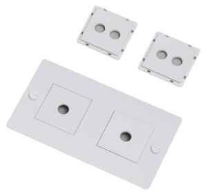 Buster + Punch - 2G Wall Plate Horizontal With Infills White - Massimo Minale - Vit
