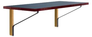 Artek - Kaari Väggkonsol Reb 006, Klarlackad ek, Blå linoleum med röd kant - Hyllor & Hyllsystem - Ronan & Erwan Bouroullec - Blå