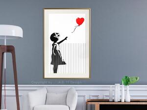 Inramad Poster / Tavla - Banksy: Love is in the Bin - 30x45 Guldram
