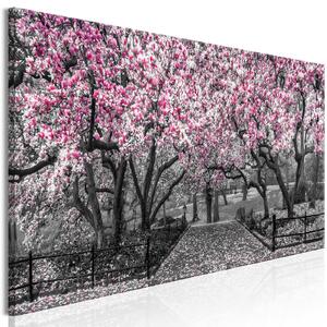 Canvas Tavla - Magnolia Park Narrow Pink - 90x30