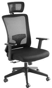 Tectake 405324 kontorsstol phoibe ergonomisk med justerbart nackstöd - svart