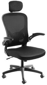 Tectake 405323 kontorsstol arges, ergonomisk med justerbart nackstöd - svart