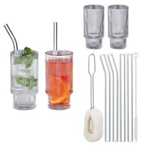 Ribbad dricksglas 4-pack