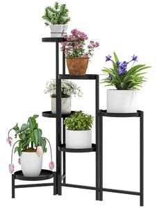 6-vånings växtställ med tabletter, hopfällbart blomsterställ för inomhusbruk, växthylla i metall, blomsterhylla i flera våningar