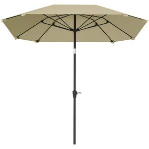 Parasoll Ø233 cm, parasoll med hopfällbar funktion, åttkantigt balkongparasoll, parasoll, vindtätt, stabilt marknadsparaply, vev