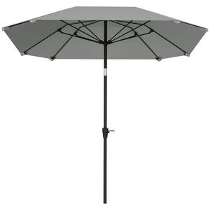 Parasoll Ø233 cm, parasoll med hopfällbar funktion, åttkantigt balkongparasoll, parasoll, vindtätt, stabilt marknadsparaply, vev