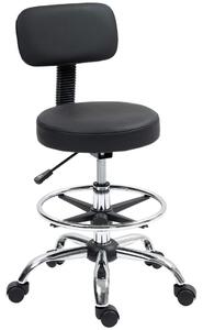 Kontorsstol, ergonomisk ritstol, höjdjusterbar datorstol med fotring, skrivbordsstol, snurrstol för vardagsrum, kontor, konstläd