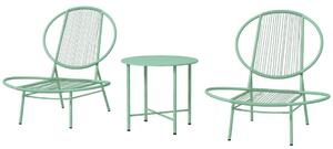 3-delat bistroset av stål, väderbeständig trädgårdsmöbelset med bistrobord, ergonomiska skalformade trädgårdsstolar, utebalkongm