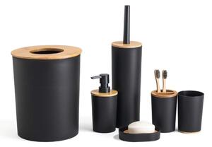 Herzberg HG-04456: 6 delar bambu badrumsset - mattsvart