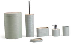 Herzberg HG-04449: 6 delar bambu badrumsset - Sage Green
