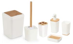 Herzberg HG-04463: 6 delar bambu badrumsset - matt kräm